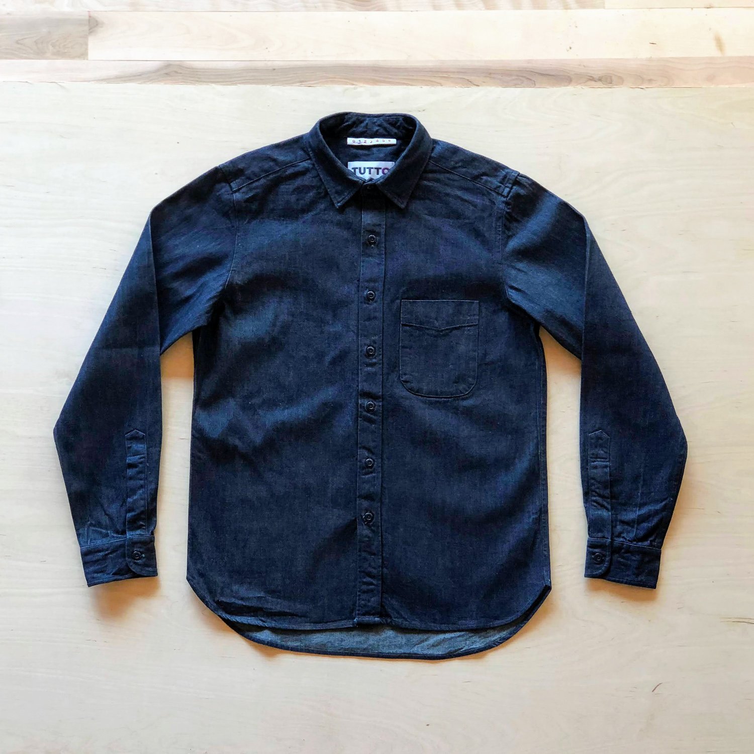 A denim shirt made from the last of the Cone Mills White Oak Denim — .